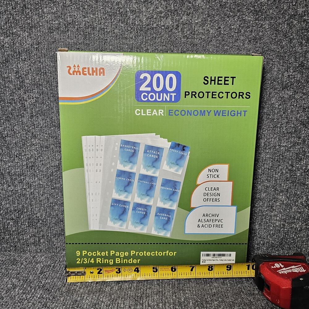 9 Pocket Page Protector，200 Pack